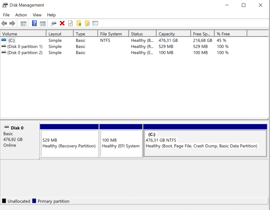 windows disk management